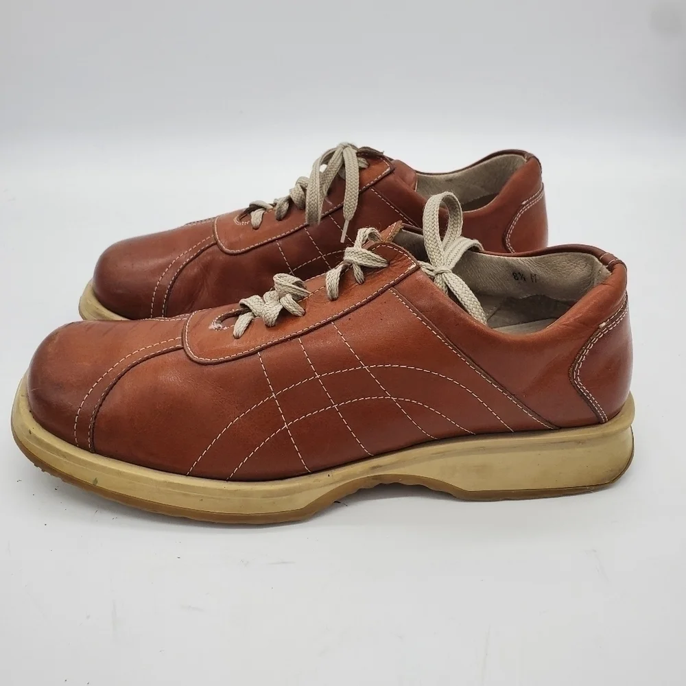 ALFANI Casual Men Leather Shoes Size 8.5M Made In Italy Brown